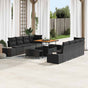Garden Sofa Set 11 pcs Black Poly Rattan
