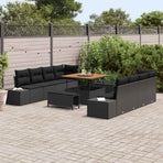 Garden Sofa Set 11 pcs Black Poly Rattan