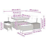 Garden Sofa Set with Cushion 8 pcs Black Poly rattan - Extra Image