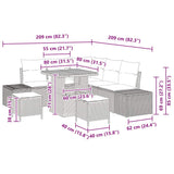 Garden Sofa Set with Cushion 8 pcs Black Poly rattan - Extra Image