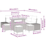 Garden Sofa Set with Cushion 9 pcs Black Poly rattan - Extra Image