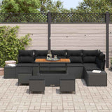 Garden Sofa Set 10 pcs Black Poly Rattan