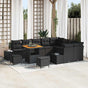 Garden Sofa Set 12 pcs Black Poly Rattan