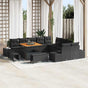 Garden Sofa Set 13 pcs Black Poly Rattan