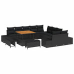Garden Sofa Set 13 pcs Black Poly Rattan