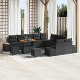 Garden Sofa Set with Cushion 13 pcs Black Poly Rattan