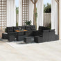 Garden Sofa Set 13 pcs Black Poly Rattan