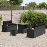 Garden Sofa Set 8 pcs Black Poly Rattan