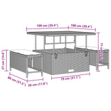 Garden Sofa Set 11 pcs Black Poly Rattan - Extra Image