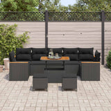 Garden Sofa Set 10 pcs Black Poly Rattan