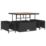 Garden Sofa Set 8 pcs Black Poly Rattan - 45-Degree Angle