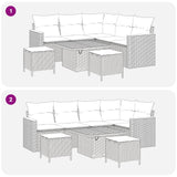 Garden Sofa Set 8 pcs Black Poly Rattan - Extra Image