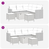 Garden Sofa Set 8 pcs Black Poly Rattan - Extra Image