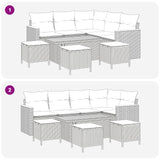 Garden Sofa Set 9 pcs Black Poly Rattan - Extra Image