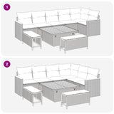 Garden Sofa Set 9 pcs Black Poly Rattan - Extra Image