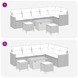 Garden Sofa Set 9 pcs Black Poly Rattan