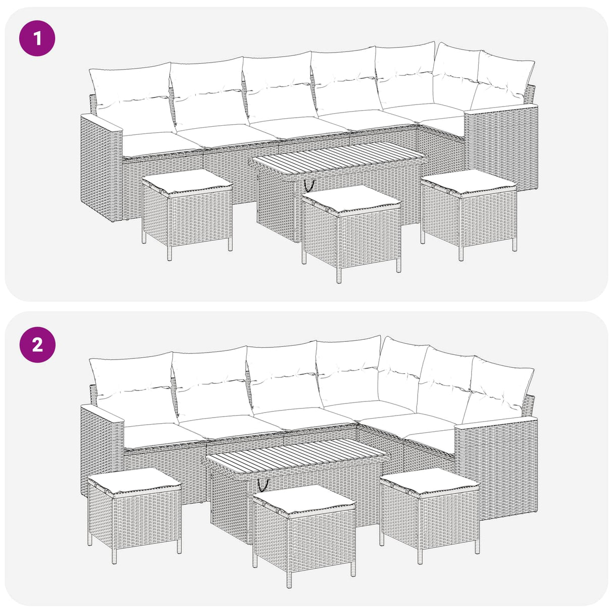 Garden Sofa Set 10 pcs Black Poly Rattan