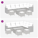 Garden Sofa Set 10 pcs Black Poly Rattan - Extra Image