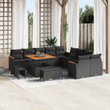 Garden Sofa Set 13 pcs Black Poly Rattan