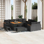 Garden Sofa Set 13 pcs Black Poly Rattan
