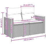 Garden Sofa Set 13 pcs Black Poly Rattan - Extra Image