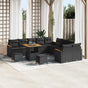 Garden Sofa Set 13 pcs Black Poly Rattan