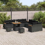 Garden Sofa Set 13 pcs Black Poly Rattan
