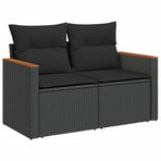 Garden Sofa Set 13 pcs Black Poly Rattan