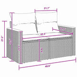 Garden Sofa Set with Cushion 8 pcs Black Poly rattan - Extra Image
