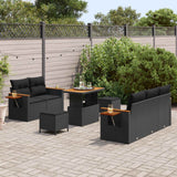 Garden Sofa Set 8 pcs Black Poly Rattan
