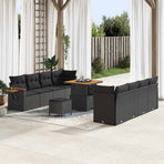 Garden Sofa Set 11 pcs Black Poly Rattan