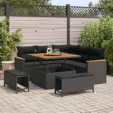 Garden Sofa Set 8 pcs Black Poly Rattan