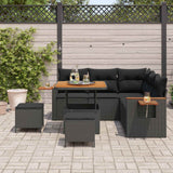 Garden Sofa Set 8 pcs Black Poly Rattan