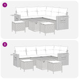 Garden Sofa Set 8 pcs Black Poly Rattan