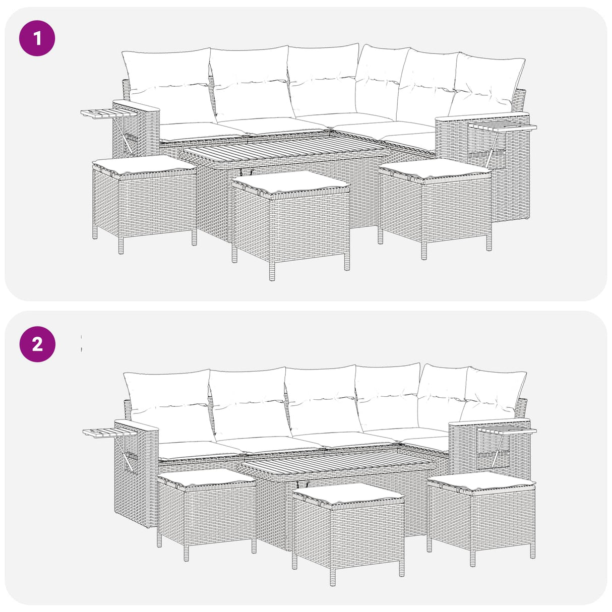 Garden Sofa Set 9 pcs Black Poly Rattan