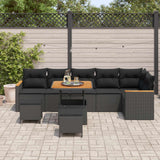 Garden Sofa Set 9 pcs Black Poly Rattan - Side View