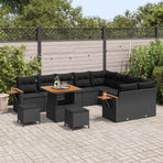 Garden Sofa Set 12 pcs Black Poly Rattan
