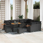 Garden Sofa Set 12 pcs Black Poly Rattan