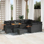 Garden Sofa Set 12 pcs Black Poly Rattan
