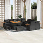 Garden Sofa Set with Cushion 13 pcs Black Poly rattan