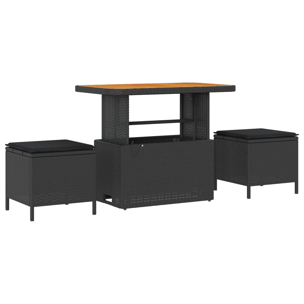 Garden Sofa Set 9 pcs Black Poly rattan and powder-coated steel