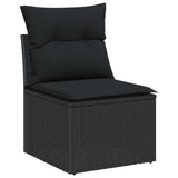 Garden Sofa Set 9 pcs Black Poly rattan and powder-coated steel - 45-Degree Angle