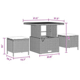 Garden Sofa Set with Cushion 8 pcs Black 80 x 80 x 71 cm - Extra Image