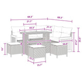 Garden Sofa Set 9 pcs Black Poly Rattan and Powder-Coated Steel