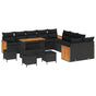 Garden Sofa Set 14 pcs 14-Seater Black
