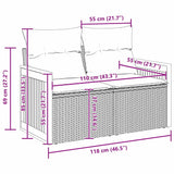 Garden Sofa Set with Cushion Manual 8 pcs Black 80 x 80 x 71 cm - Extra Image
