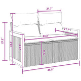 Garden Sofa Set with Cushion Manual 8 pcs Black 90 x 55 x 71 cm - Extra Image