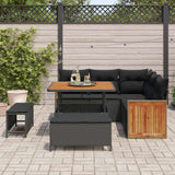 Garden Sofa Set with Cushion 8 pcs Black 100 x 100 x 71 cm - Side View