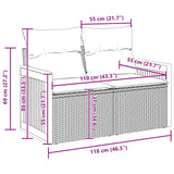 Garden Sofa Set 8 pcs Black Poly rattan and powder-coated steel - Low Angle