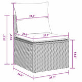 Garden Sofa Set with Cushion 9 pcs Black 80 x 80 x 71 cm - Extra Image